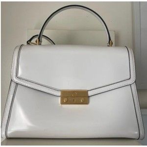 Tory Burch Purse with Strap NEW All White and Gold Lock